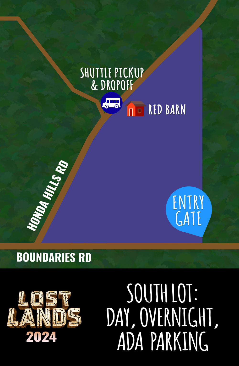 South Lot Shuttle Map