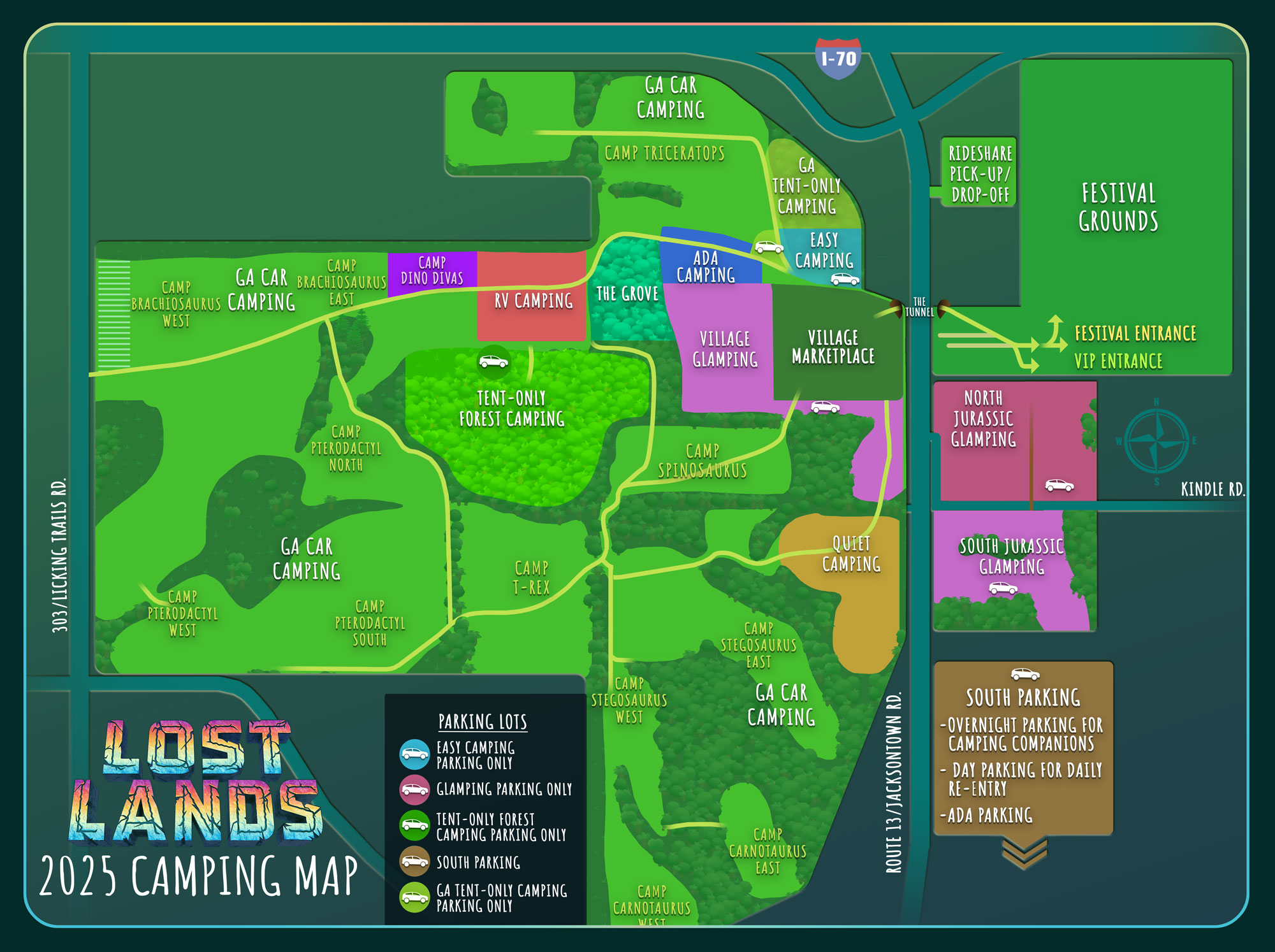 Lost Lands 2025 Camping Map